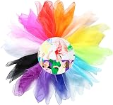 SumDirect Dance Scarves 14 Colors 60x60cm Silk Juggling Square Scarf