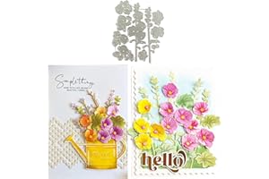 FAWENUCY Scrapbooking Die-Cuts, Layer Frame Net Set Metal Cutting Dies for Card Making, Paper Craft Punch Template, Background Embossing Stencils, DIY Album Décor (Floral plants-12.1x10.1cm)