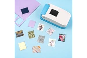 1X0.8inch Rectangular Postage Stamp Punch, Scalloped Rectangle Lever Action Craft Punch for Paper Crafting Scrapbooking DIY C