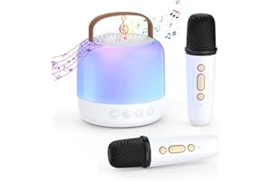 SIDPRO Kids Mini Karaoke Machine, Portable Bluetooth Speaker with 2 Wireless Microphones, MP3 Music Player Christmas Birthday Gifts Toys for Girls Age 3, 4, 5, 6, 7, 8, 9, 10+ Year Old Family Home Party
