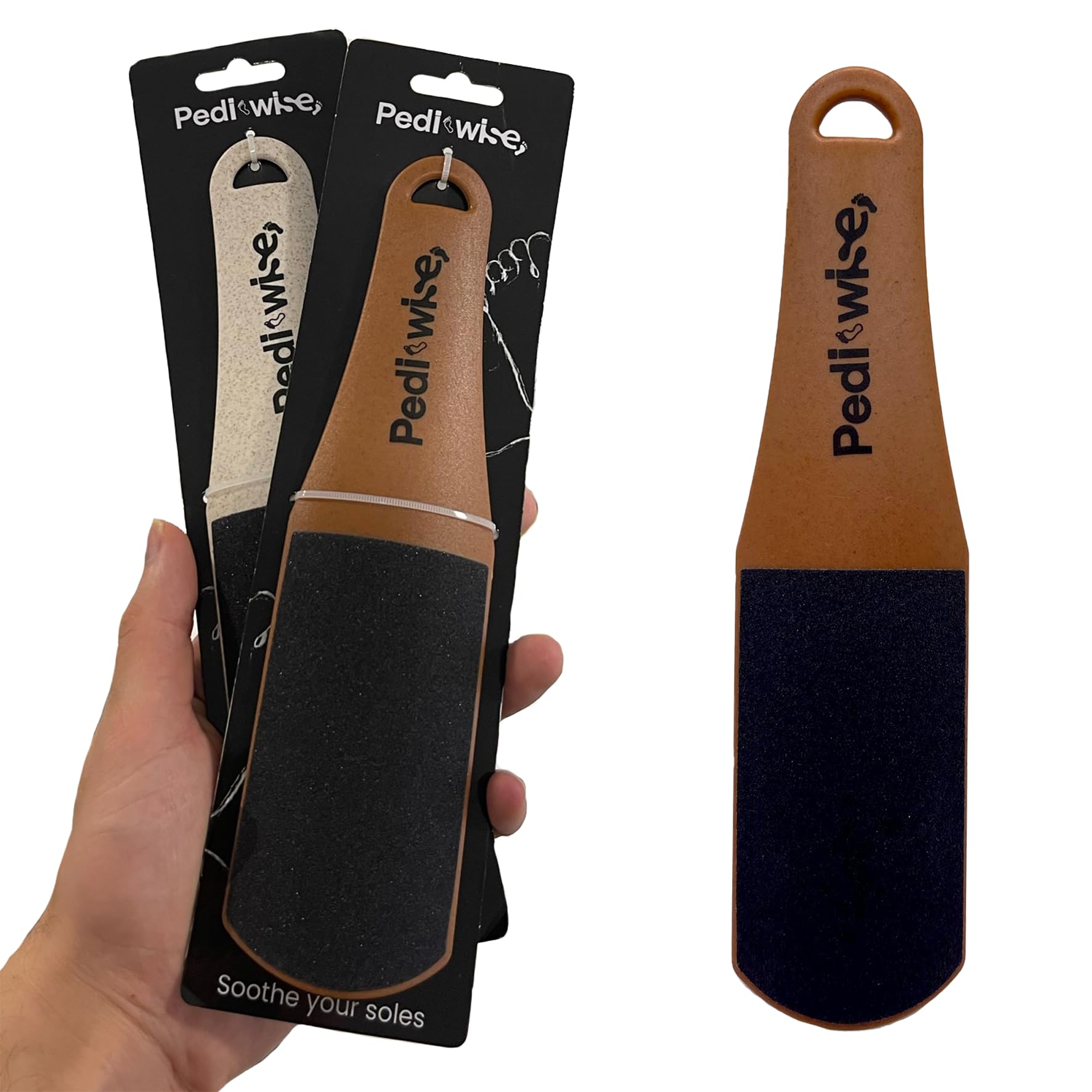 PEDI-WISE Double Sided Foot File - Extra Large Professional Foot Rasp for Hard Skin Removal - Concave/Convex Shape for Maximum Efficiency - Recommended by Podiatrists