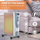 PureMate 2500W Oil Filled Radiator 11 Fin With 3 Heat Settings Timer view 2