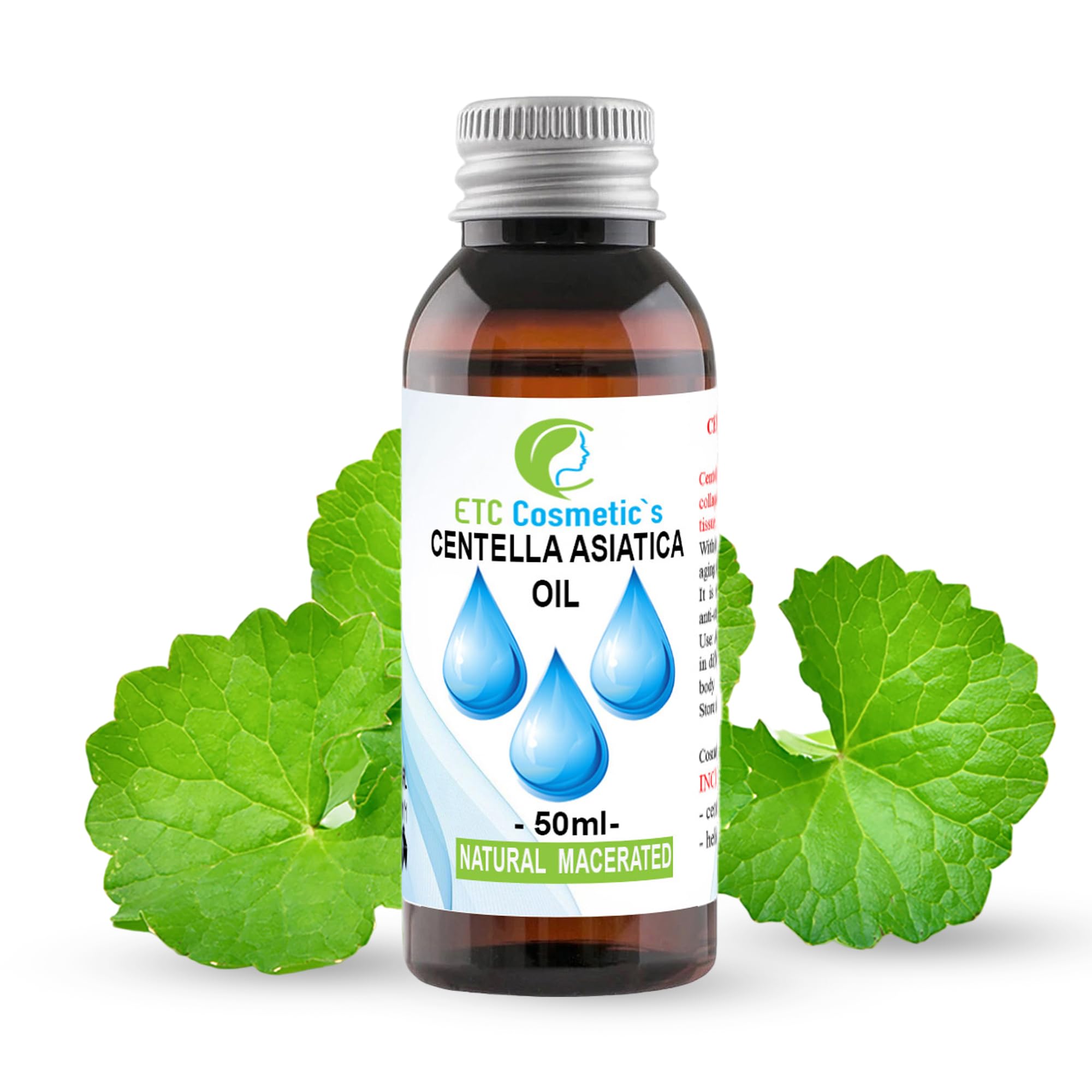 Centella Asiatica oil 50 ml - Known also as Gotu kola oil, acts as an anti-aging, toning, firming, conditioning and restorative agent, has collagen stimulating properties