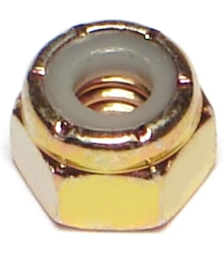 9/16-18 Grade 8 Nylok Hex Lock Nut, Zinc Yellow Fine Thread