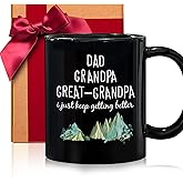 ZWV Great Grandpa Mug, Grandpas Christmas Gifts, great grandpa Mug, I Just Keep Getting Better 15Oz Black, Father's Day mug Gifts for Great Grandpa Dad