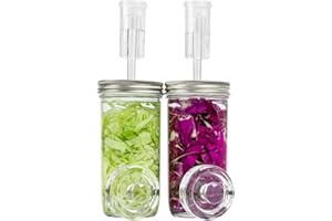 JILLMO Fermentation Jar, 24oz Fermenting Kit with Fermentation Weights and Airlocks, Pack of 2