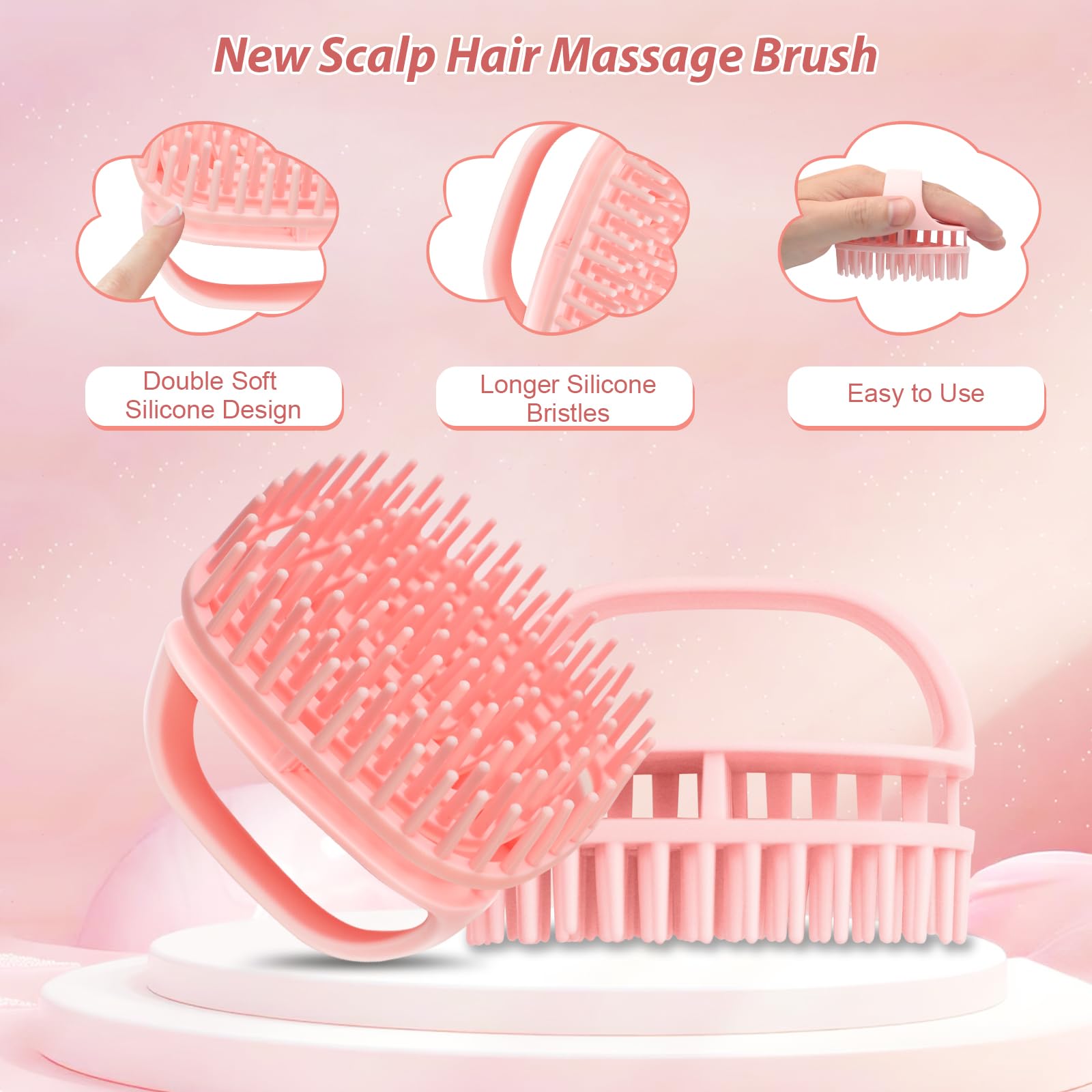 DUAIU Hair Oil Applicator with Continuous Spray Bottle Hair Scalp Massager, Silicone Root Comb Applicator Bottle Shampoo Brush and Mister Spray Bottles for Hair Dye and Hair Care