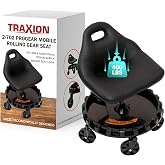 Traxion 400lb Capacity 2-702 Carbon Fiber Simulated Progear Mobile Rolling Gear Seat