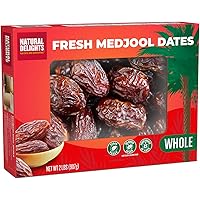 Natural Delights Medjool Dates – Large & Plump Whole Dates Medjool, Non-GMO Verified, Good Source of Fiber, Naturally Sweet F