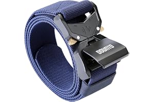 DOUNTO Quick Release Tactical Belt, Military Gun Belt Stretch Nylon Web Work Belt for Hiking Hunting Sports