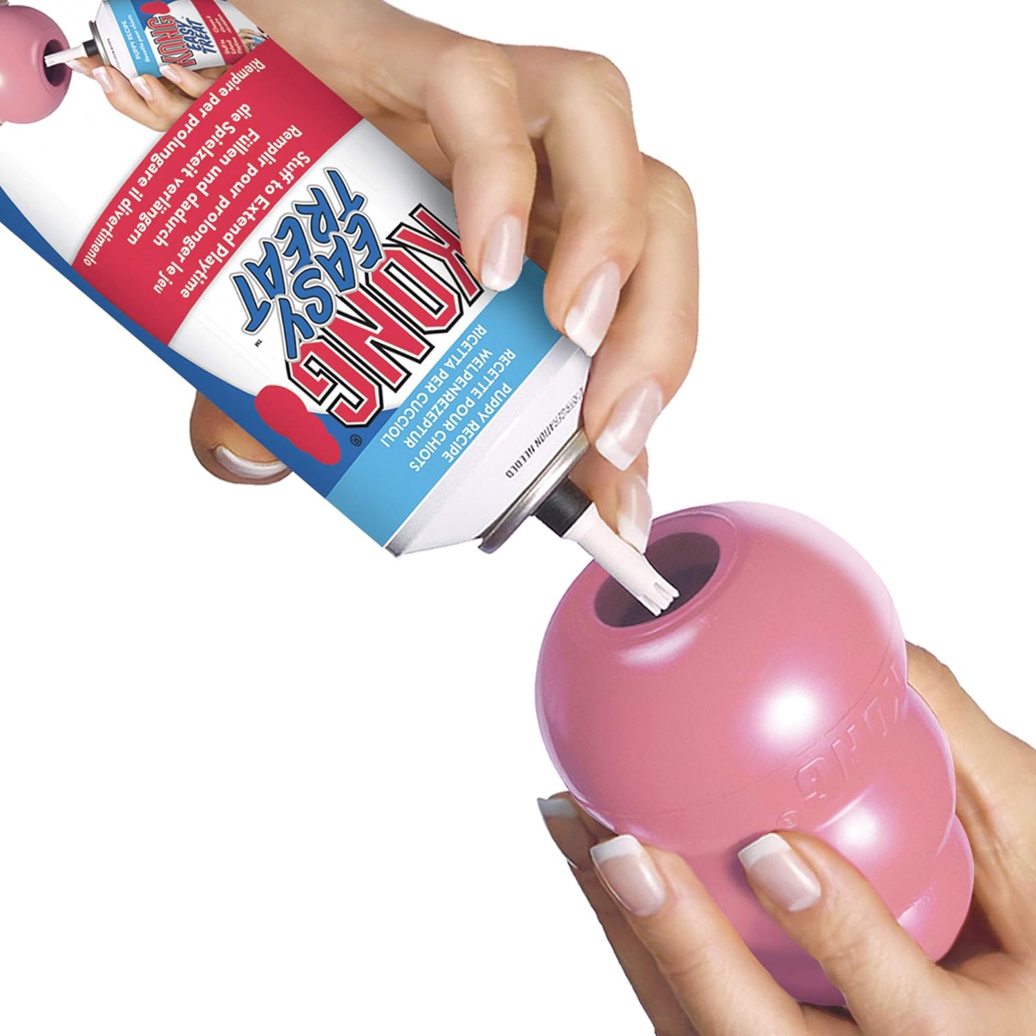 Pet Supplies : Pet Chew Toys : KONG KP24 Puppy Toy - Natural Teething Rubber - Fun to Chew, Chase and Fetch (Colors May Vary), 035585131214, Medium, Assorted Pink or Blue : 