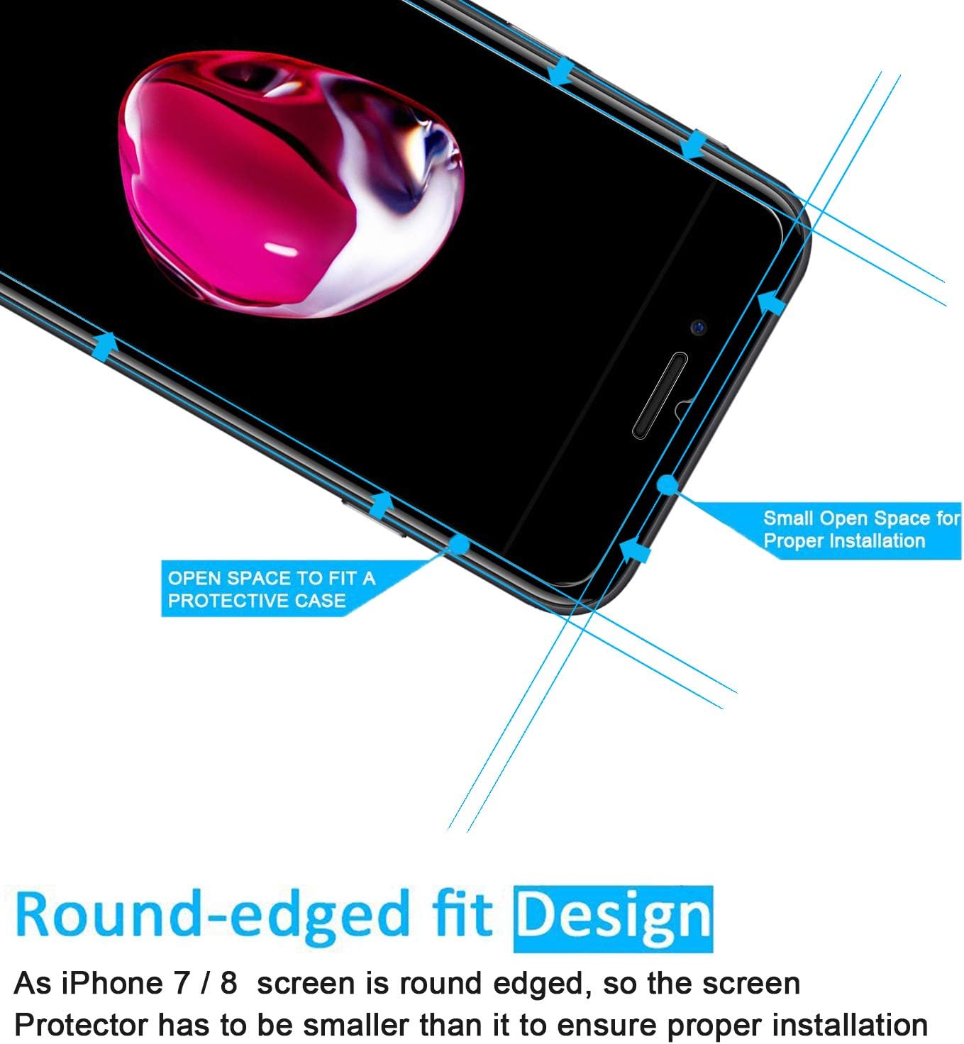 NEW'C 3 Pack Designed for iPhone 8,iPhone 7 Screen Protector (4.7"), Tempered Glass, Bubble Free, Ultra Resistant - Image 4