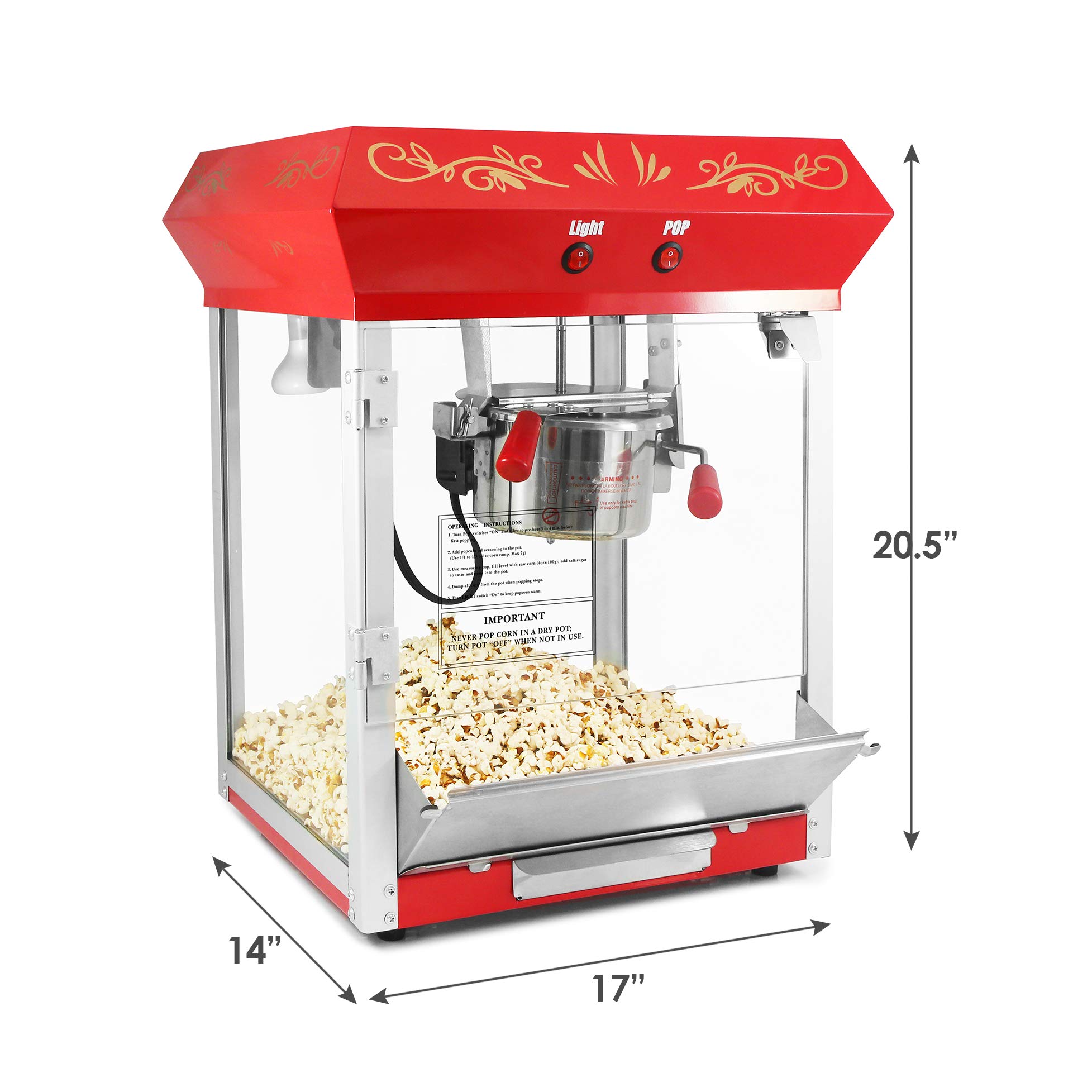 MaxiMatic Tabletop Popcorn Popper Machine with Accessories, 4 oz, EPM
