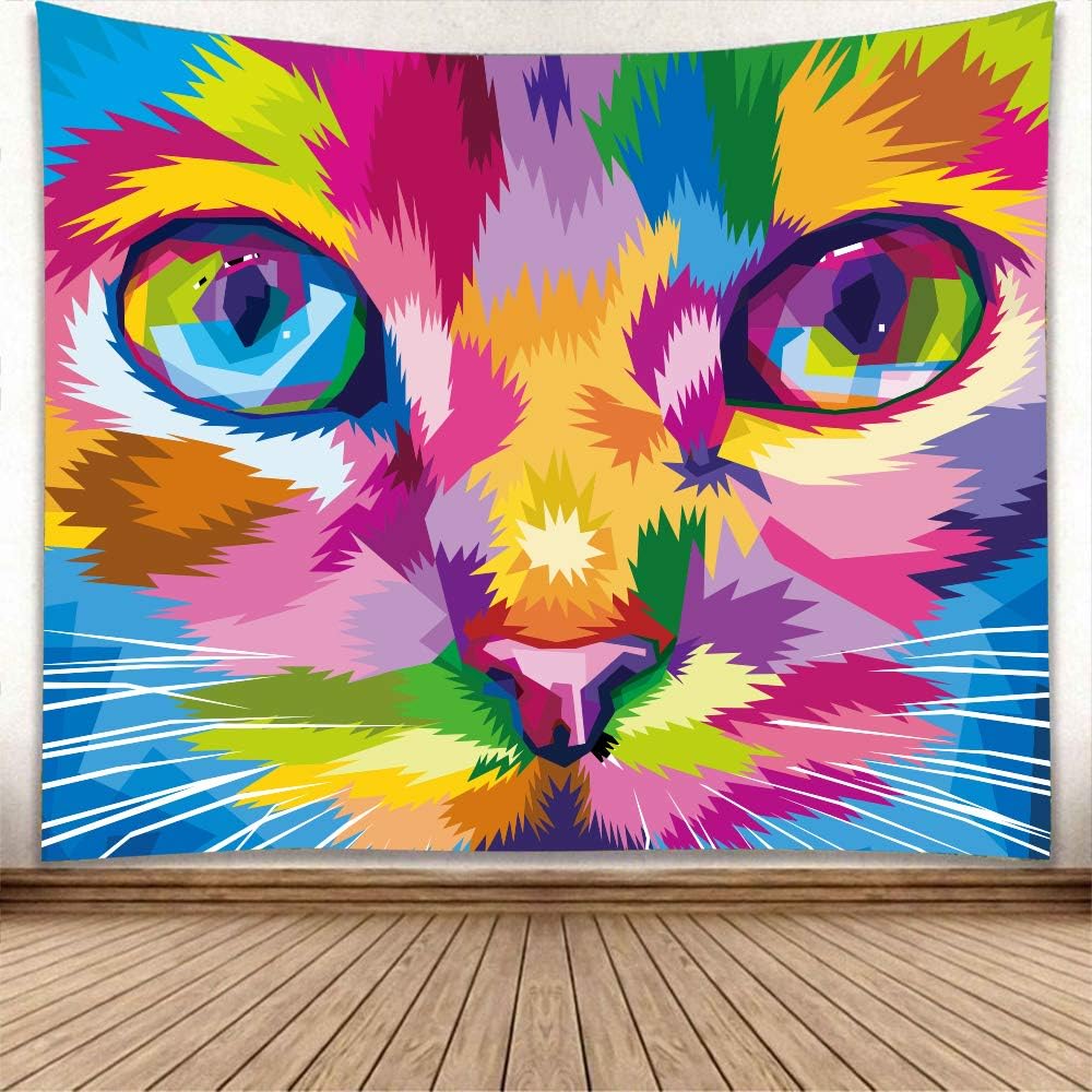 Cute Cartoon Cat Tapestry for Bedroom Decor Aesthetic Cat Paw Print Wall Hanging,Animal Hippie Tapestry Beach Blanket College Dorm Home Decor (Style3,150cm x 200cm(59''x 79''))