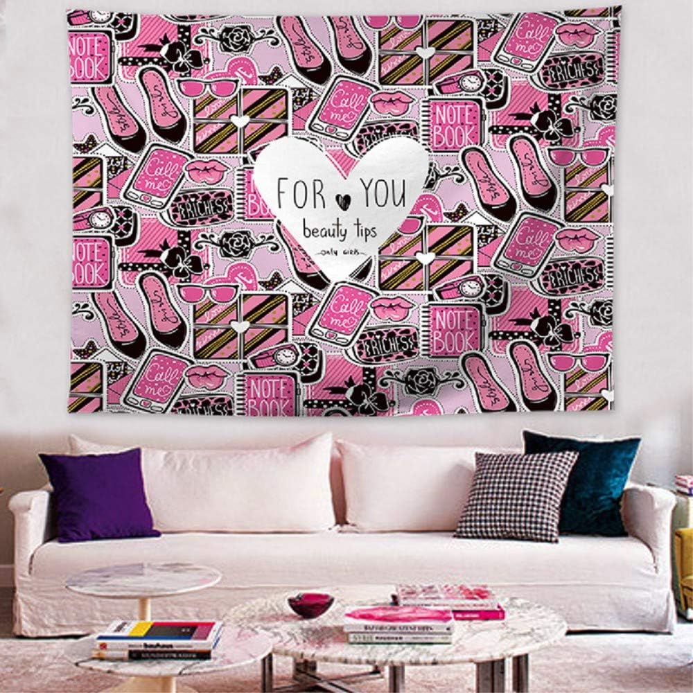 Tapiz De Pared, Rosa Maquillaje Fondo,Indio Bohemia Psicodélico Hippie