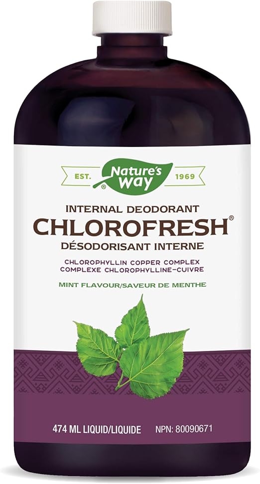 Nature's Way Chlorofresh, Liquid Chlorophyll Complex, Internal Deodorant, Mint Flavour, 474 ml