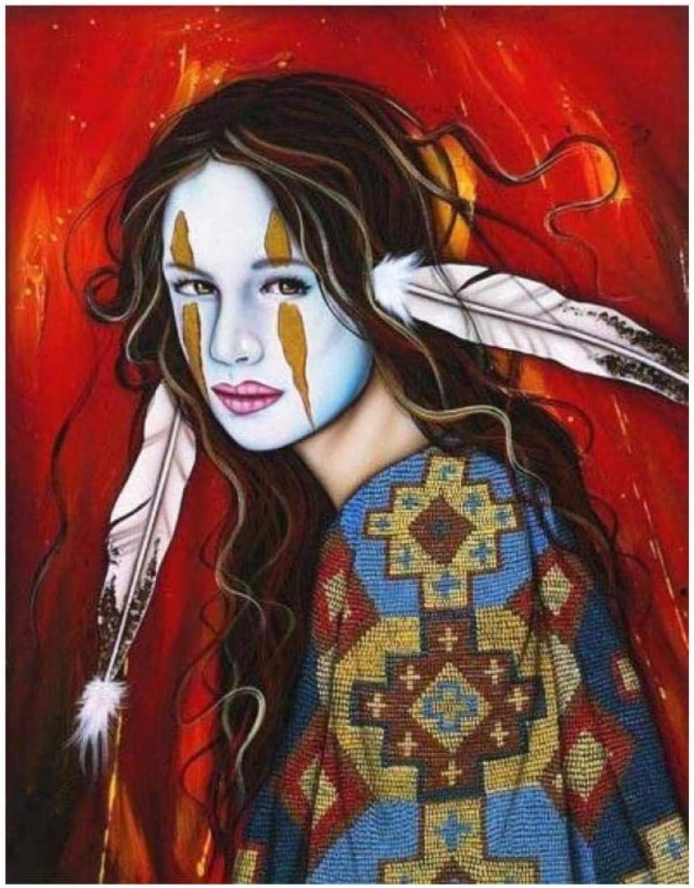 WAYATI 5D 3040CMD DIY 3040CM Diamond Painting kit Native American Indian Woman Round Diamond Embroidery Rhinestone Cross Stitch Sewing