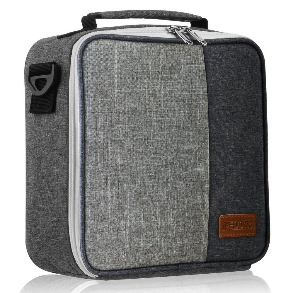 Insulated Lunch Bag for kids,boys & girls.This Waterproof Lunch Bags for men & women,convenient Tote adult lunch box for Diet Management by KELLM (Gray).
