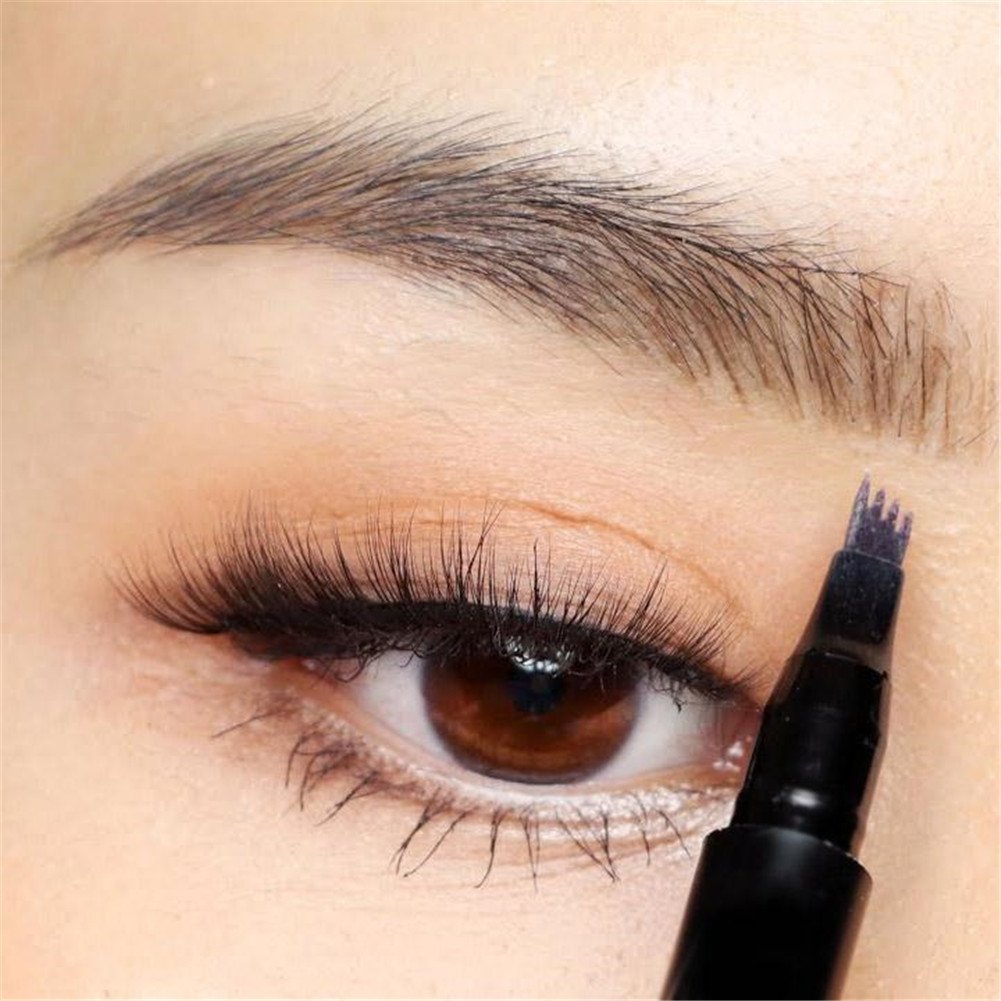 Microblading Eyebrow Pen, Sweat-proof Long-lasting Waterproof Eyebrow Pen for Eyes Makeup (01 Chestnut)