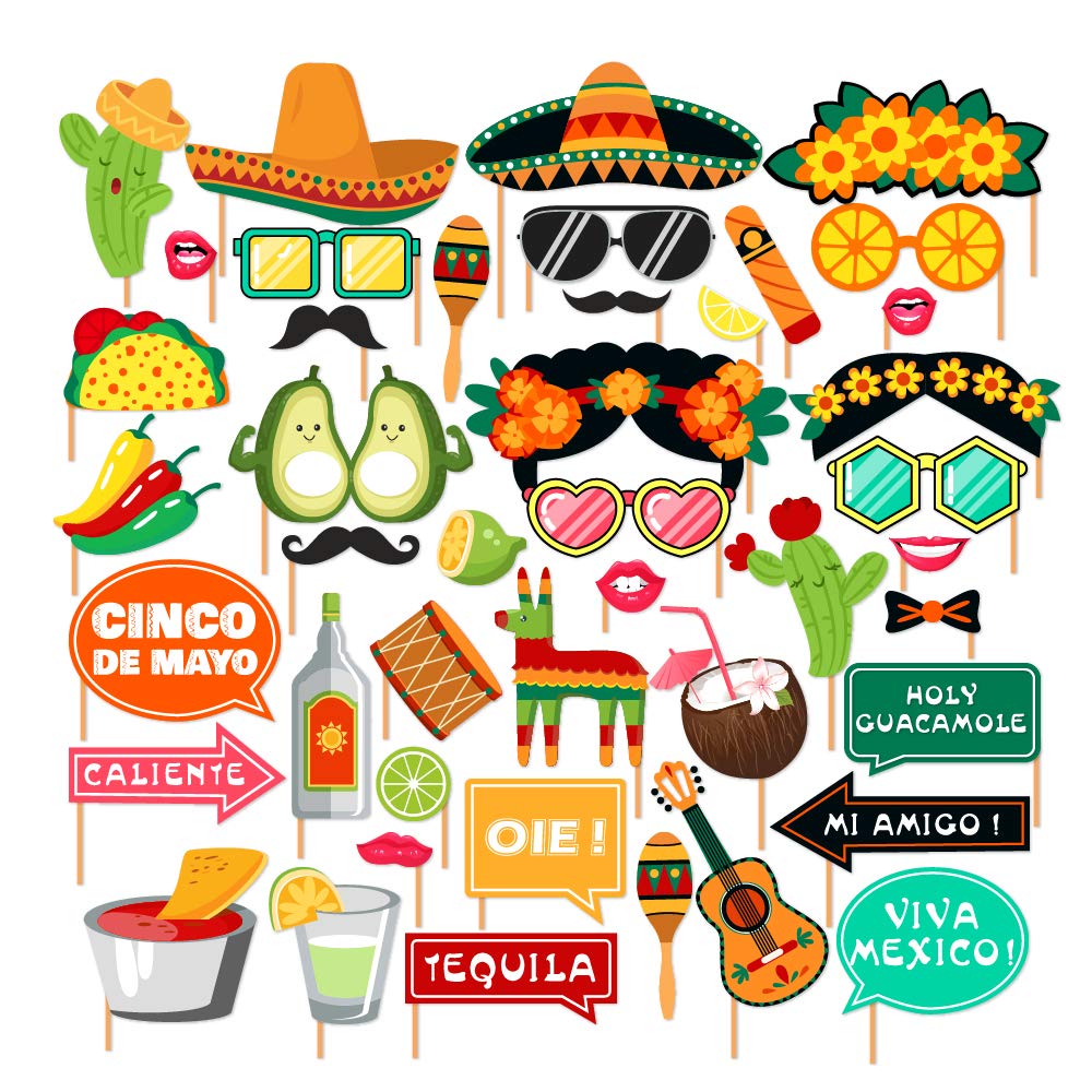 Fiesta Photo Booth Props Selfie Props For Southwestern Party