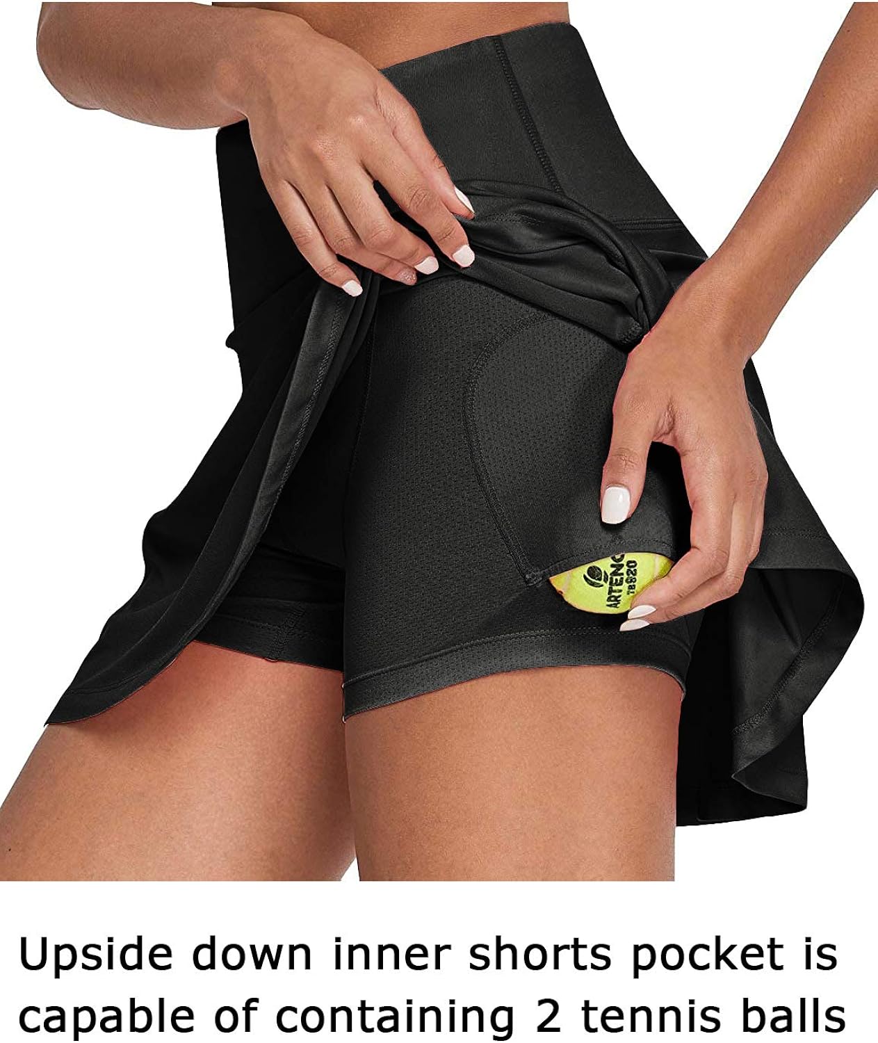 XIEERDUO Women's Athletic Tennis Golf Skirts with Shorts Pockets Acitve High Waisted Running Skorts: Clothing