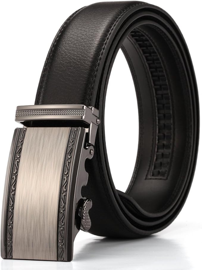 X XHtang Men's Ratchet Belt with Genuine Leather, Slide Belt for men 1
