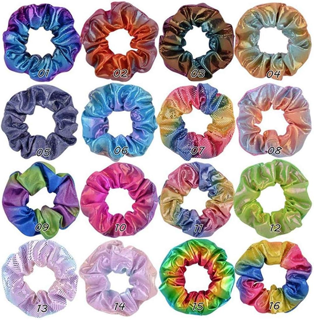 dfhdrtj unexceptionable Random Color Bronzing Colorful Fabric Elastic Hair Rope Scrunchie Hair Rings Hair Accessories Women Girls Ponytail Holder Headwear