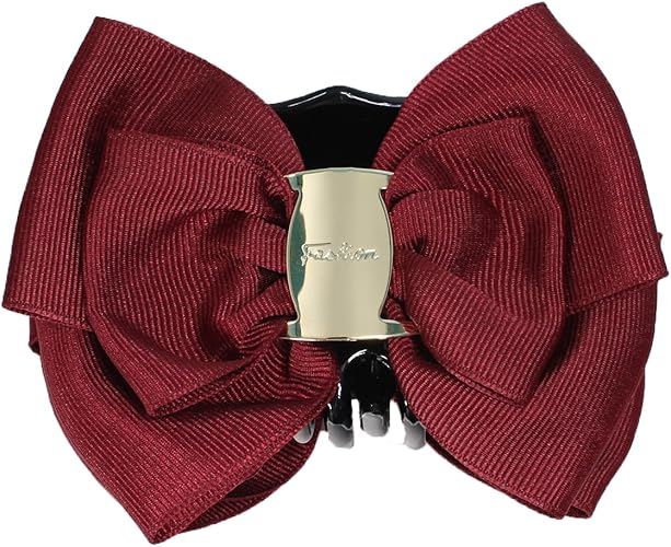 Amazon ファッション グログラン リボン バンス クリップ ヘアアクセサリー 大 009 ワイン ヘアアクセサリー 通販
