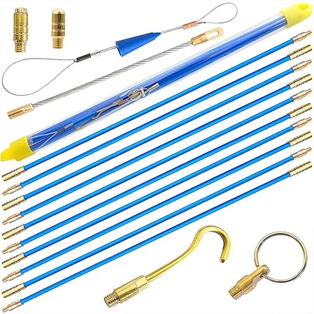 33 Blue Wire Noodler Fiberglass Cable Wire Running Rod Coaxial