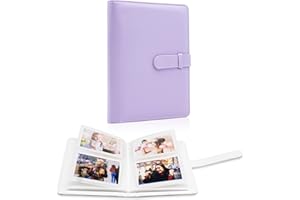 Album photo à 64 pochettes pour films de 5 x 7,6 cm – Mini petits albums pour appareil photo instantané Fujifilm Instax Mini,