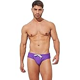 F plus R Men's Low Rise Swimwear Briefs Bikini Swimsuit Adjustable Drawstring Removable Pad