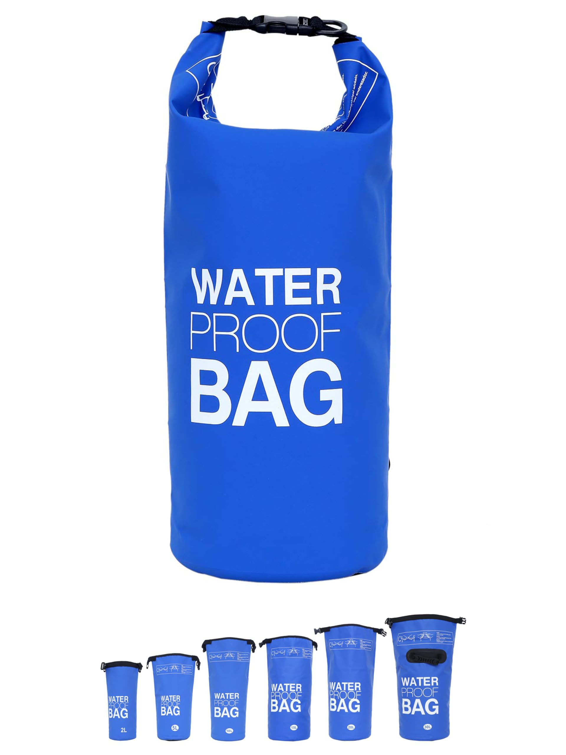 DonDon Waterproof Bag Drybag Storage Bag for Your valuables with Adjustable Shoulder Strap for Kayaking Boating Rafting Fishing Swimming Camping and Hiking in Blue 2 Liter — image 1