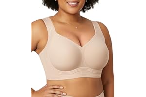 Easybunny Womens Wireless Jelly Bra Plus Size Supportive Seamless Bras Full Coverage Comfortable Tshirt Bras with Extender