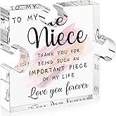 LukieJac Niece Gifts from Auntie Uncle - Nieces Birthday Gifts Best Niece Ever Gift for Nieces from Aunt Graduation Mothers Day Christmas Valentines Day Gift Paperweight Keepsake 4.7 x 3.9 Inch
