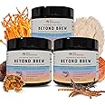 Beyond Brew Mushroom Superfood Coffee | Mushroom Coffee Alternative Low Caffeine | Healthy Coffee Substitute | W/Prebiotics & Probiotics | By Live Conscious | 30 Servings Net Wt. 7 oz (3-Pack)