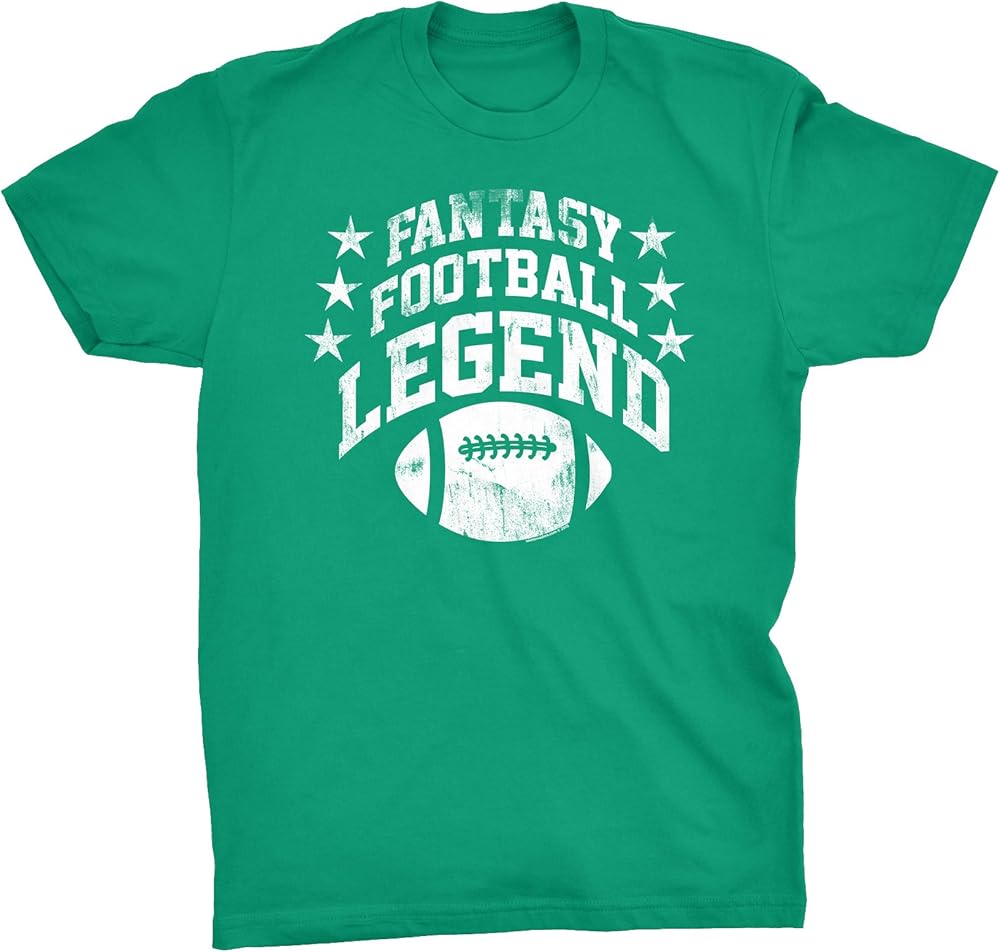 Fantasy Football Legend Arched Distressed Print T Shirt Funny Sports T