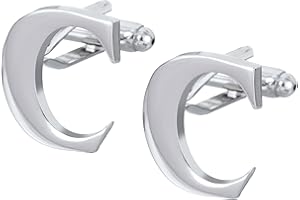 Salutto Men's Alphabet Cufflinks 1 Pair with Gift Box
