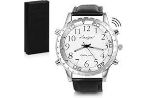 Awaiymi Talking Watch English Talking Watches for The Blind with American Accent Voice,Big Numbers Watch for Visually impaired, Elderly or Blind People (Black)