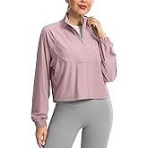 Soothfeel Women's Athletic workout Jacket Lightweight UPF 50+ Long Sleeve Sun Protection Shirts Zip Up Cropped Hiking Tops