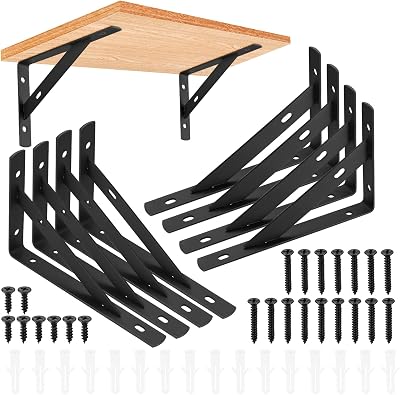 HAOCHEN Heavy Duty Triangular Shelf Brackets 8 Pack 150x95 mm 90 Degree