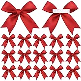 50 Pieces Gift Wrap Bows Premium Satin Ribbon Bows 3.3 Inch Craft Bows for Gift Wrapping DIY Treat Bags Holiday Gifts Bag Party Decorations, Wedding Decor Christmas Birthday Presents (Red)