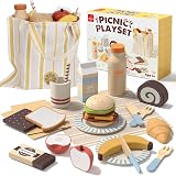 Lehoo Castle Wooden Play Food Set 23 Pcs 3+ Pretend Kitchen Toys view 1