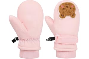 Huuflyty Toddler Gloves Waterproof Toddler Winter Mittens for Kids Snow Gloves Warm Baby Winter Mittens for Boys Girls