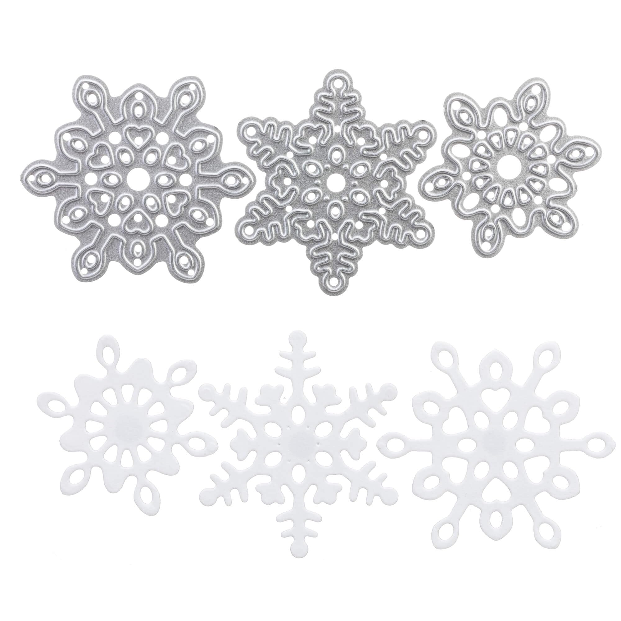 Cutting template: three small snow crystals | BigShot compatible | suitable for all standard die cutting machines.
