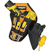 WINHUNT Drill Holster Tool Belt, Heavy Duty Cordless Drill Holder with Multiple Pockets, Black and Orange, 18 x 10 inches