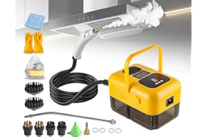 FOANDBEVI Steam Cleaner for Home, Handheld 2500W High Pressure Steamer for Cleaning, 9-Level Multipurpose Steam Cleaner for Car Floor Upholstery Kitchen Bathroom Grout Tile, 14 Accessories Included, Yellow