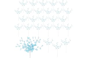BEIQIYA 25pcs Acrylic Crystal Flower Branches, Artifial Bead Drop Bouquets, Glitter Floral Acrylic Picks Arrangement for Wedding Christmas Thanksgiving Day Home Office Table Top Decortaion- Blue
