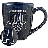 Rico Industries NHL Hockey Seattle Kraken Dad Alternate 16 oz Team Color Laser Engraved Speckled Ceramic Coffee Mug
