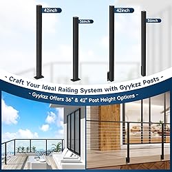 Gyykzz 8FT Stainless Steel 304 Handrail Black