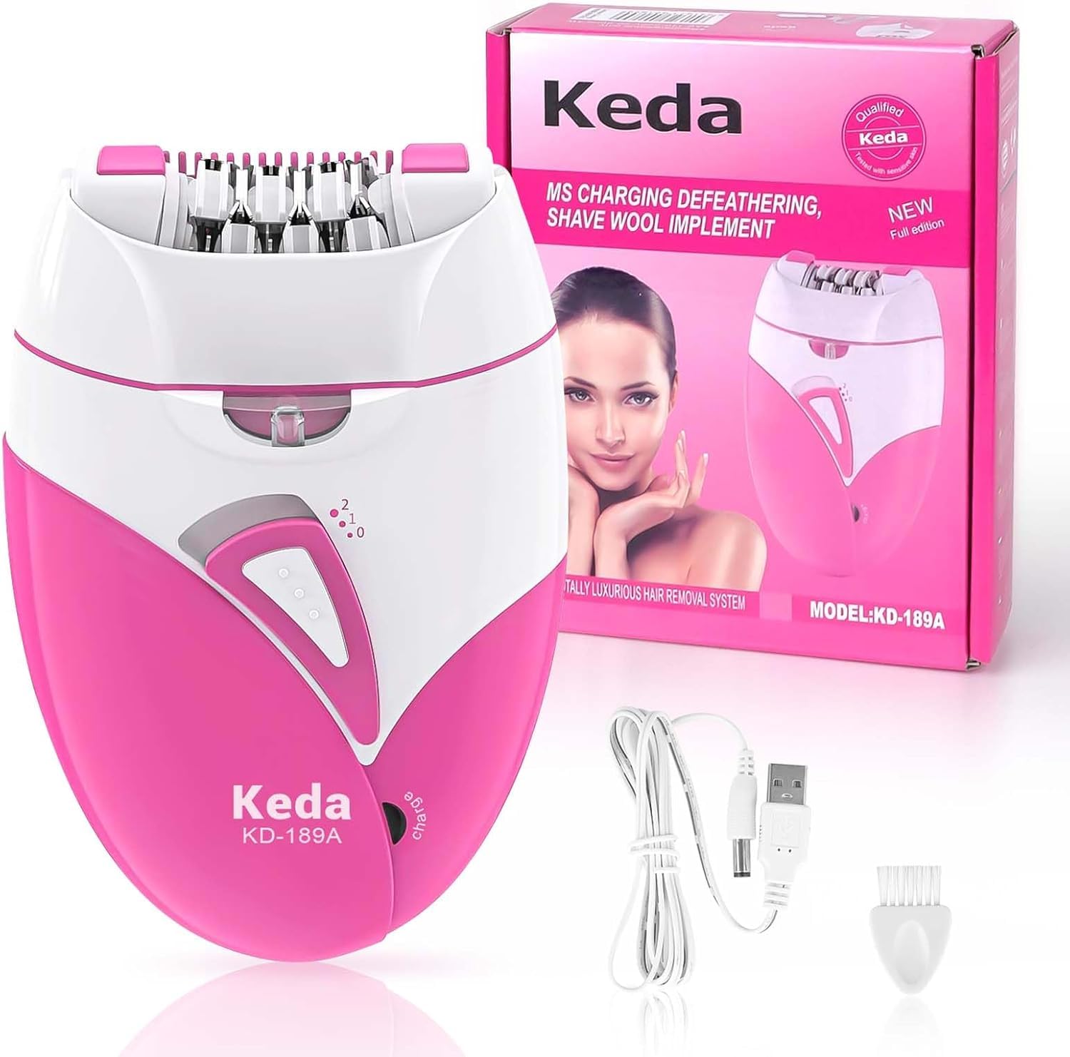 Epilator, Facial Epilator for Women, Cordless Facial Hair Removal Body Hair Removal, Smooth Glide Epilator Lady Facial Hair Removal Device for Bikini Trimmer for Arm, Leg, Underarm